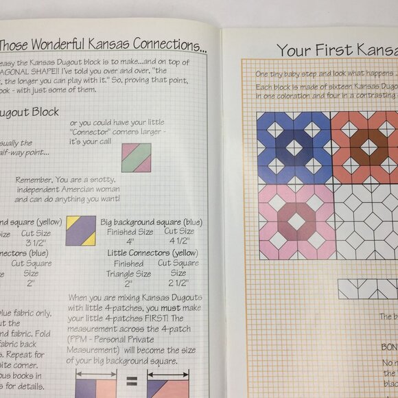 Vintage 1996 Kansas Connections #4 Mary Ellen Hopkins Quilt Design Patterns Book - Picture 3 of 9